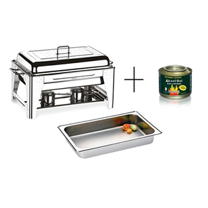 Rechaud Retangular Inox 1 Cuba 8 Litros